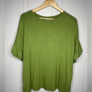 Lularoe Dahl-ruffle  sleeve tee